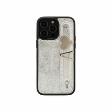 Upload image to Gallery viewer, UMBI GLAM. Kişiselleştirilebilir Deri iPhone Kılıfı - Silver/Silver