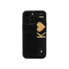 Upload image to Gallery viewer, UMBI GLAM. Kişiselleştirilebilir Deri iPhone Kılıfı - Siyah/Gold
